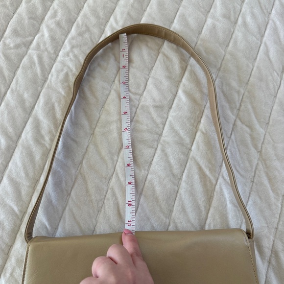 Vintage Preston & York cream ivory genuine leather purse shoulder bag minimalist - Picture 9 of 9